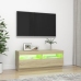 Mueble de TV con luces LED roble Sonoma 100x35x40 cm