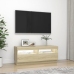 Mueble de TV con luces LED roble Sonoma 100x35x40 cm