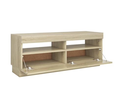 Mueble de TV con luces LED roble Sonoma 100x35x40 cm