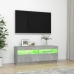 vidaXL Mueble de TV con luces LED gris hormigón 100x35x40 cm