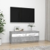 vidaXL Mueble de TV con luces LED gris hormigón 100x35x40 cm