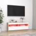 Mueble de TV con luces LED blanco y roble Sonoma 100x35x40 cm