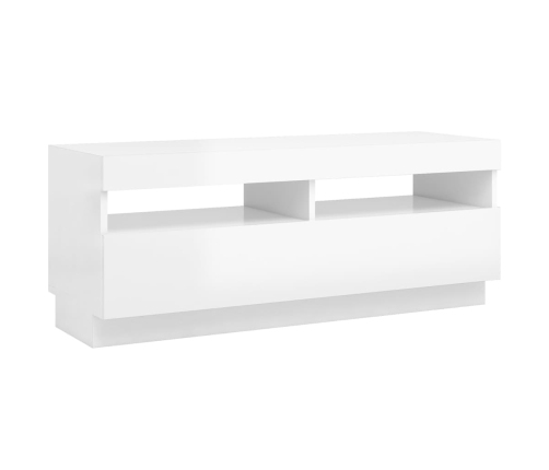 vidaXL Mueble de TV con luces LED blanco brillante 100x35x40 cm