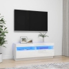 Mueble de TV con luces LED blanco brillante 100x35x40 cm