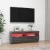 Mueble para TV con luces LED gris brillante 100x35x40 cm