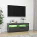 Mueble para TV con luces LED gris brillante 100x35x40 cm