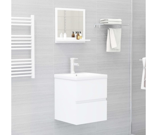 Espejo de baño madera contrachapada blanco 40x10,5x37 cm