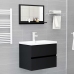 Espejo de baño madera contrachapada negro 60x10,5x37 cm