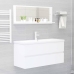 Espejo de baño madera contrachapada blanco 100x10,5x37 cm