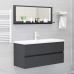 Espejo de baño madera contrachapada gris 100x10,5x37 cm