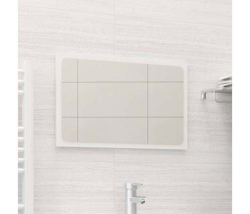 Espejo de baño madera contrachapada blanco brillo 60x1,5x37 cm