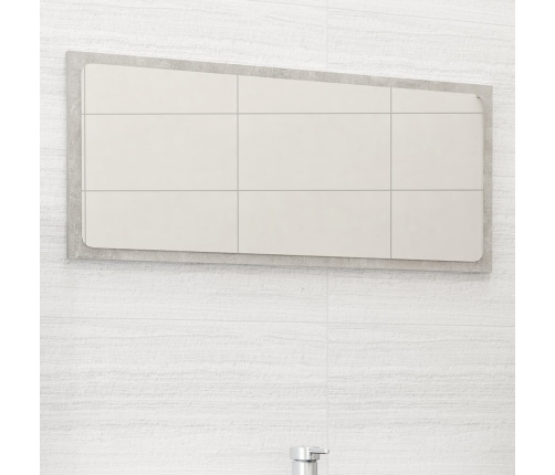 Espejo de baño madera contrachapada gris hormigón 80x1,5x37 cm