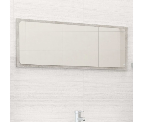 Espejo de baño madera contrachapada gris hormigón 90x1,5x37 cm