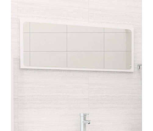 Espejo de baño madera contrachapada blanco brillo 90x1,5x37 cm