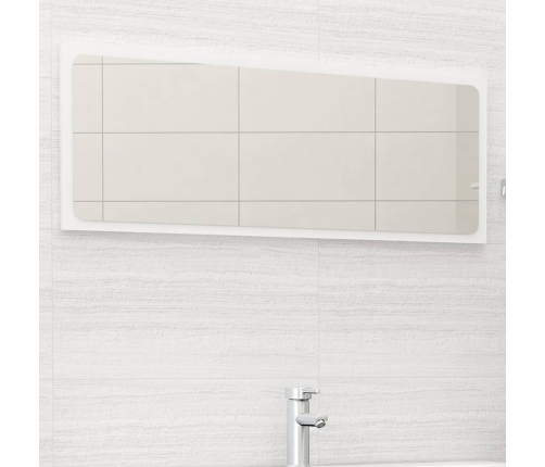 Espejo de baño madera contrachapada blanco 100x1,5x37 cm