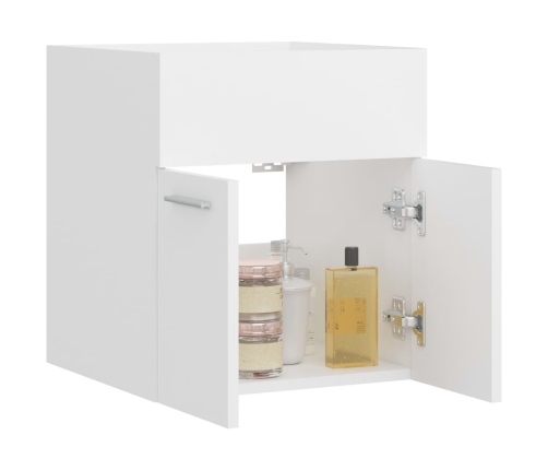 Armario para lavabo madera contrachapada blanco 41x38,5x46 cm