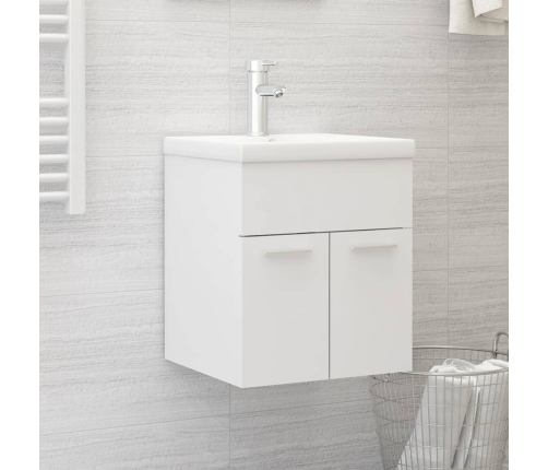 Armario para lavabo madera contrachapada blanco 41x38,5x46 cm