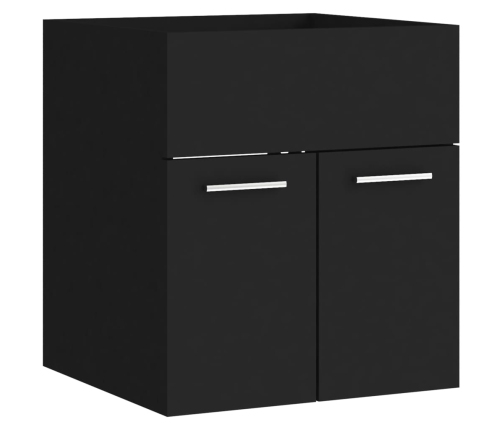 Armario para lavabo madera contrachapada negro 41x38,5x46 cm