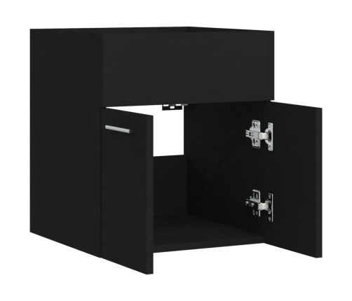 Armario para lavabo madera contrachapada negro 41x38,5x46 cm