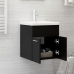 Armario para lavabo madera contrachapada negro 41x38,5x46 cm