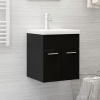 Armario para lavabo madera contrachapada negro 41x38,5x46 cm