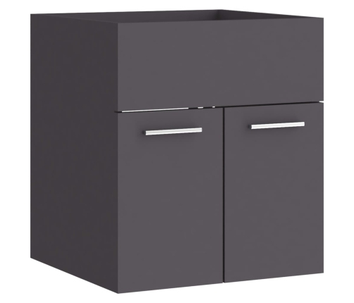 Armario para lavabo madera contrachapada gris 41x38,5x46 cm