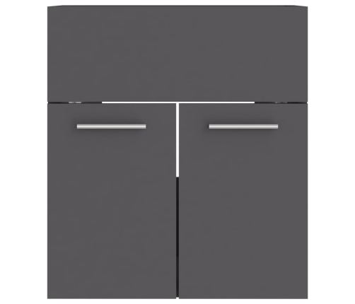 Armario para lavabo madera contrachapada gris 41x38,5x46 cm