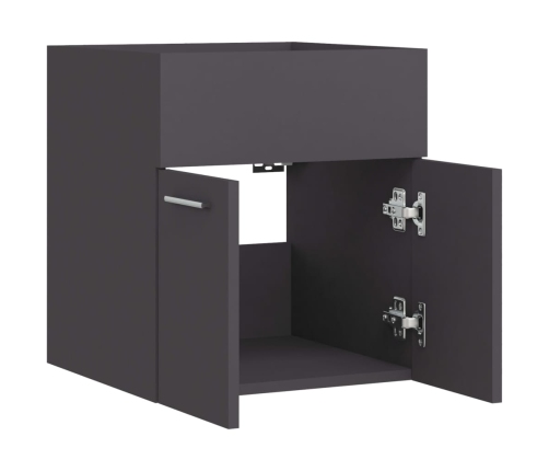 Armario para lavabo madera contrachapada gris 41x38,5x46 cm