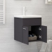 Armario para lavabo madera contrachapada gris 41x38,5x46 cm