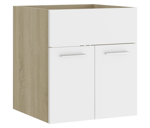 Armario para lavabo contrachapada blanco roble 41x38,5x46 cm