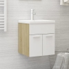 Armario para lavabo contrachapada blanco roble 41x38,5x46 cm