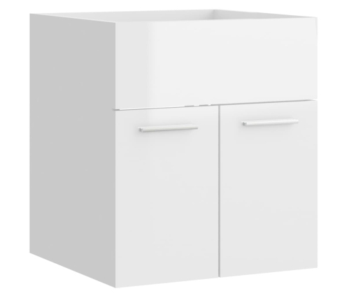 Armario para lavabo contrachapada blanco brillo 41x38,5x46 cm