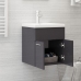 Armario para lavabo contrachapada gris brillo 41x38,5x46 cm