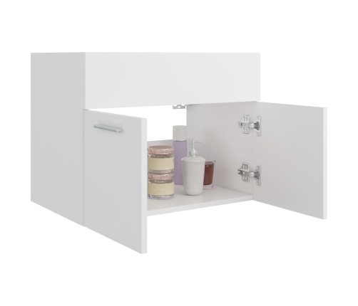 Armario para lavabo madera contrachapada blanco 60x38,5x46 cm