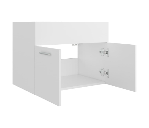 Armario para lavabo madera contrachapada blanco 60x38,5x46 cm