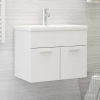 Armario para lavabo madera contrachapada blanco 60x38,5x46 cm