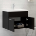 Armario para lavabo madera contrachapada negro 60x38,5x46 cm