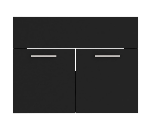 Armario para lavabo madera contrachapada negro 60x38,5x46 cm