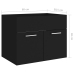 Armario para lavabo madera contrachapada negro 60x38,5x46 cm