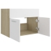 Armario para lavabo contrachapada blanco roble 60x38,5x46 cm