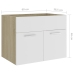 Armario para lavabo contrachapada blanco roble 60x38,5x46 cm