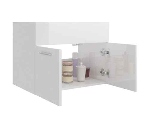 Armario para lavabo madera contrachapada blanco 60x38,5x46 cm