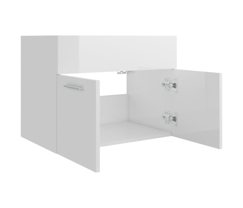 Armario para lavabo madera contrachapada blanco 60x38,5x46 cm