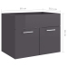 Armario para lavabo contrachapada gris brillo 60x38,5x46 cm