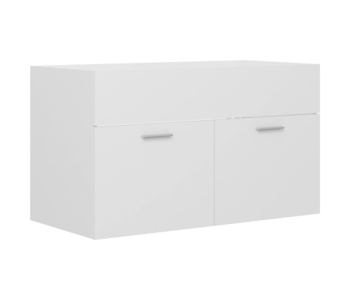 Armario para lavabo madera contrachapada blanco 80x38,5x46 cm