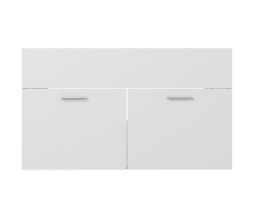 Armario para lavabo madera contrachapada blanco 80x38,5x46 cm