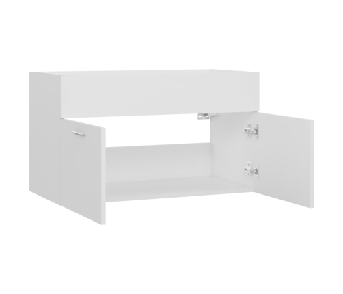 Armario para lavabo madera contrachapada blanco 80x38,5x46 cm