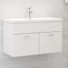 Armario para lavabo madera contrachapada blanco 80x38,5x46 cm