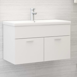 Armario para lavabo madera contrachapada blanco 80x38,5x46 cm