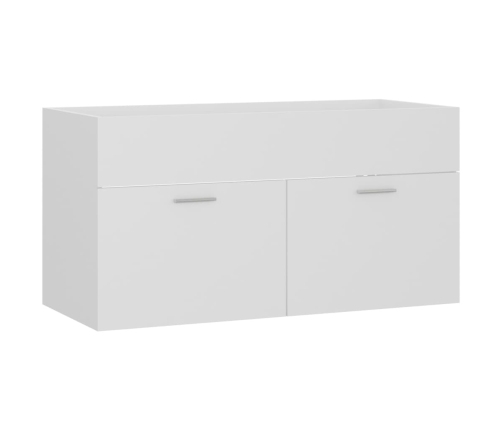 Armario para lavabo madera contrachapada blanco 90x38,5x46 cm